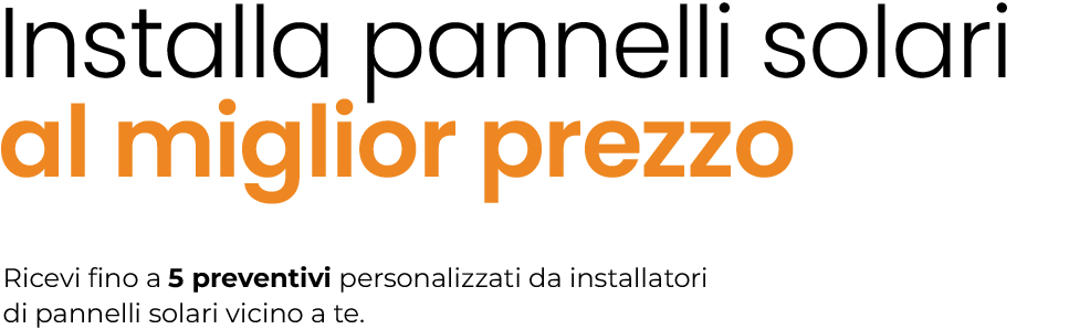 Installa pannelli solari al miglior prezzo